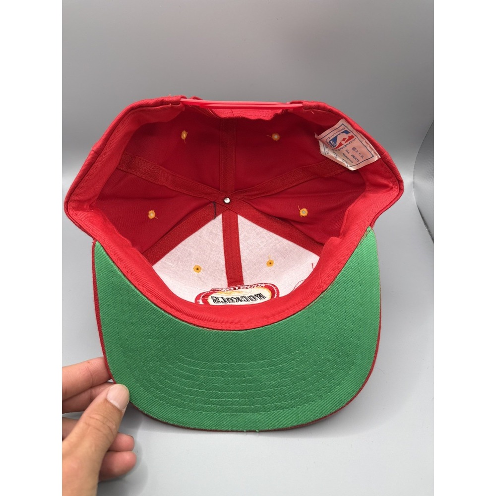 Vintage Houston Rockets Snapback Hat Red Basketball Logo 90s Cap NBA - Picture 5 of 10